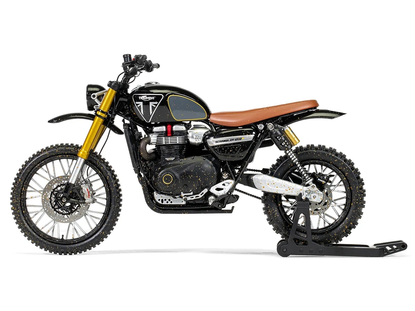 Triumph Scrambler 1200 XE Motorcycle Black (Dirty Version) James Bond 007 "No Time to Die" (2021) Movie Diecast Model Car by Corgi
