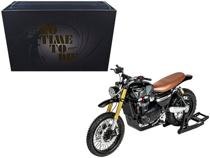 Triumph Scrambler 1200 XE Motorcycle Black (Dirty Version) James Bond 007 "No Time to Die" (2021) Movie Diecast Model Car by Corgi