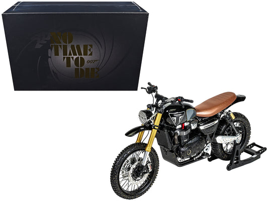Triumph Scrambler 1200 XE Motorcycle Black (Dirty Version) James Bond 007 "No Time to Die" (2021) Movie T&y Diecast Model Car by Corgi