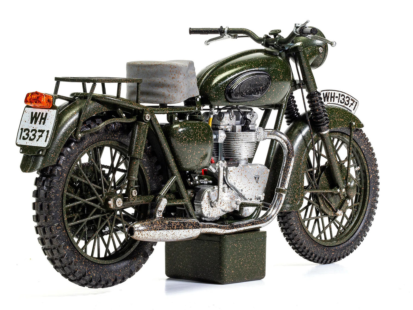 Triumph TR6 Trophy Motorcycle Dark Green (Weathered) "The Great Escape" (1963) Movie Diecast Model by Corgi