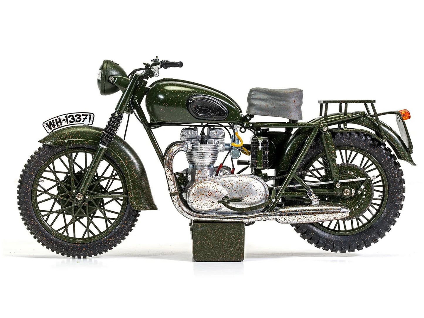 Triumph TR6 Trophy Motorcycle Dark Green (Weathered) "The Great Escape" (1963) Movie Diecast Model by Corgi