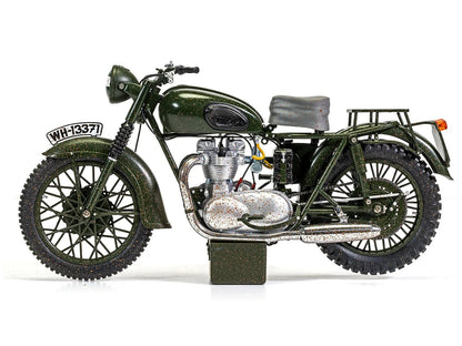 Triumph TR6 Trophy Motorcycle Dark Green (Weathered) "The Great Escape" (1963) Movie Diecast Model by Corgi