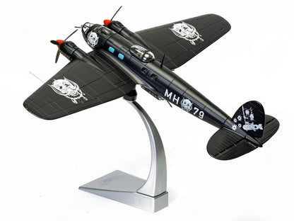 Heinkel He III Bomber Aircraft "Motorhead" Black with Graphicss 1/72 Diecast Model by Corgi