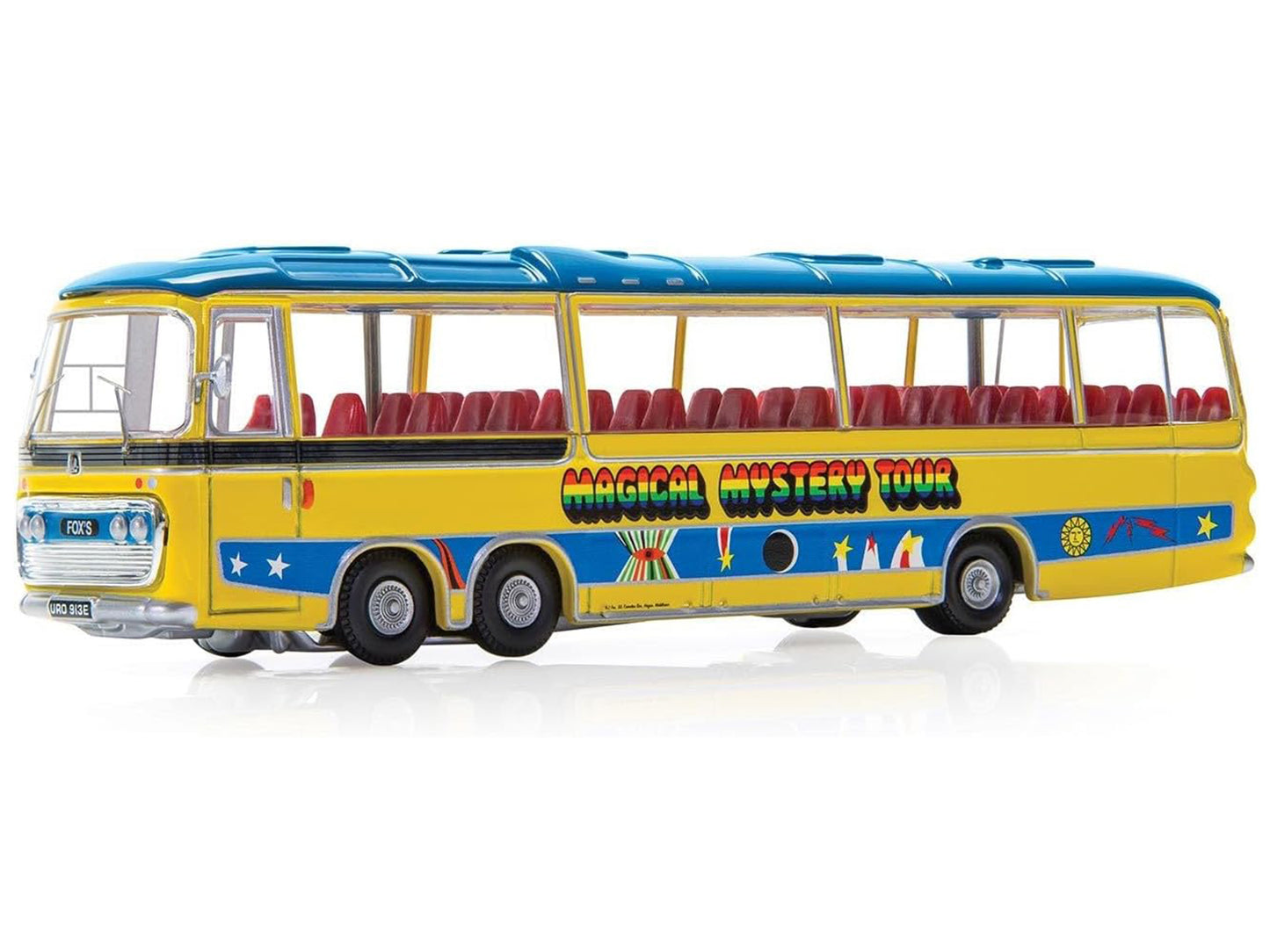The Beatles "Magical Mystery Tour" Bus Yellow with Blue Top and Graphics Diecast Model Car by Corgi