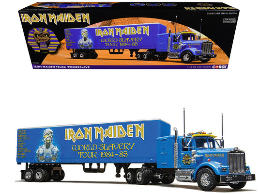Iron Maiden "Powerslave" Transport Truck Blue "World Slavery Tour 1984-85" 1/50 T&y Diecast Model by Corgi