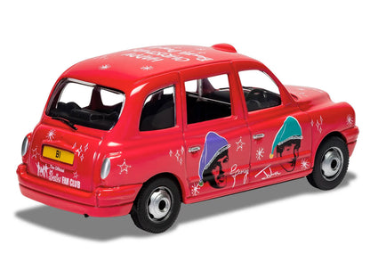 The Beatles London Taxi RHD "Christmas Taxi" Red with Graphics Diecast by Corgi