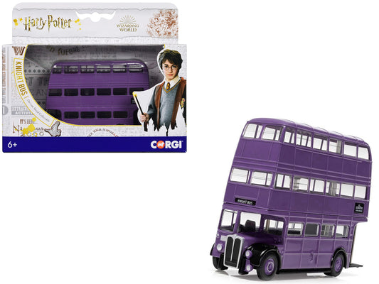 "Knight Bus" Triple Decker Bus Purple "Harry Potter" Movie Series T&y Diecast Model by Corgi