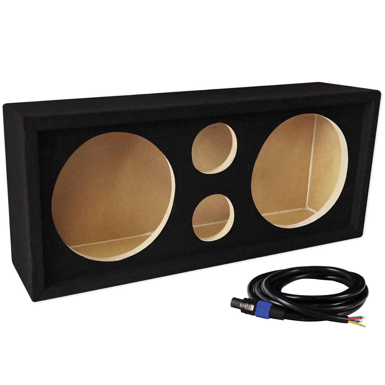 Qpower Full Range Empty Box Holds 2 - 10" & 2 - Super Tweeter w/ Speakon connection with cable