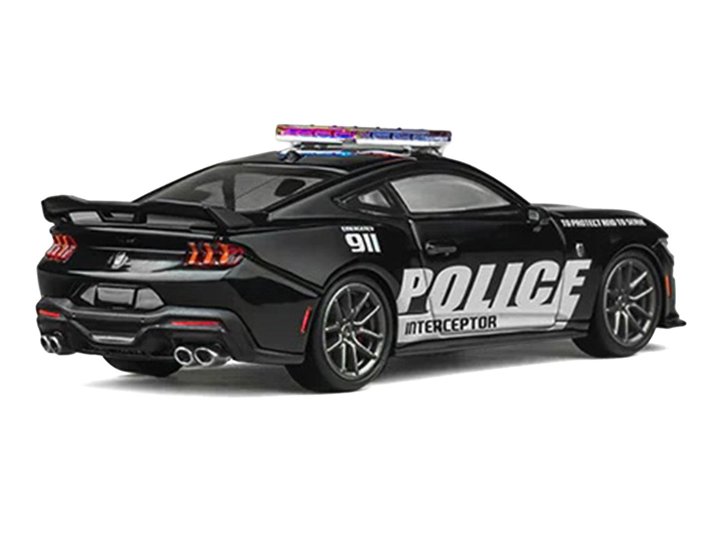 Ford Mustang Dark Horse "Police Interceptor" Black 1/64 Diecast Model Car by CM Models