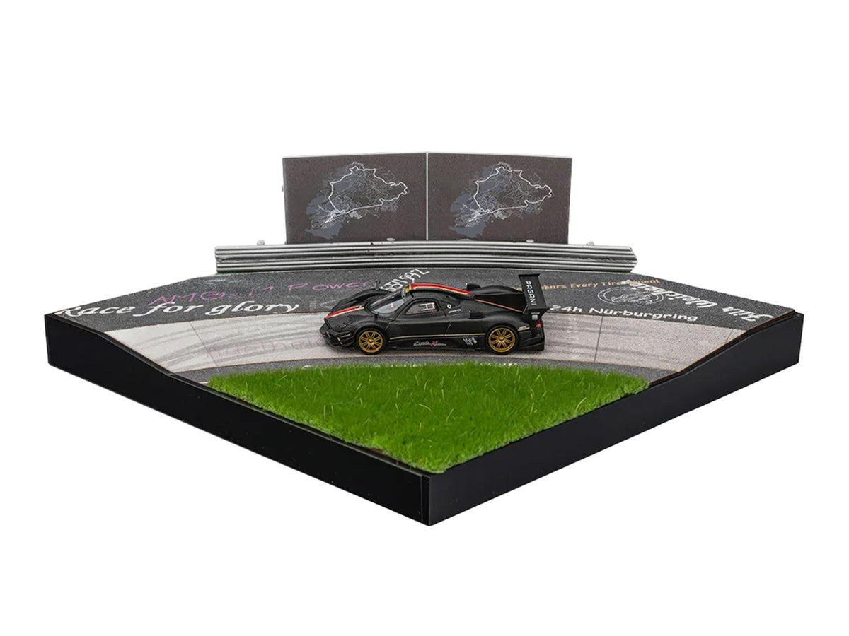 Nurburgring Diorama Set Pagani Zonda Revolucion Carbon Gold Stripes Extra