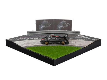 Nurburgring Diorama Set Pagani Zonda Revolucion Carbon Gold Stripes Extra