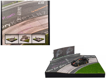 Nurburgring Diorama Set Pagani Zonda Revolucion Carbon Gold Stripes Extra