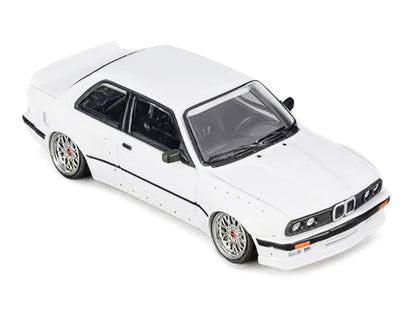 Pandem E30 V1 White with Extra Wheels 1/64 Diecast Model Car by CM Models