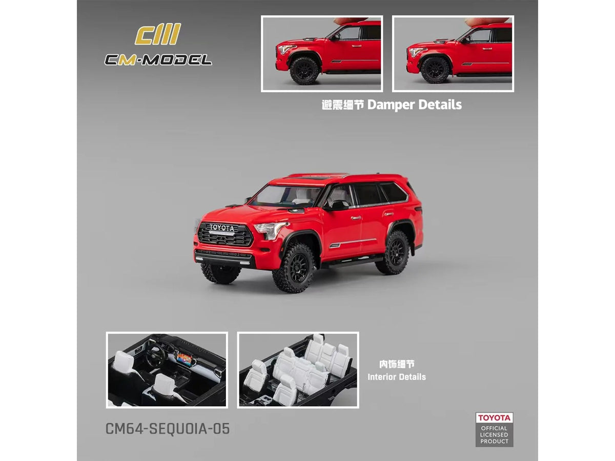 2024 Toyota Sequoia Solar Red 1/64 Diecast by CM Model