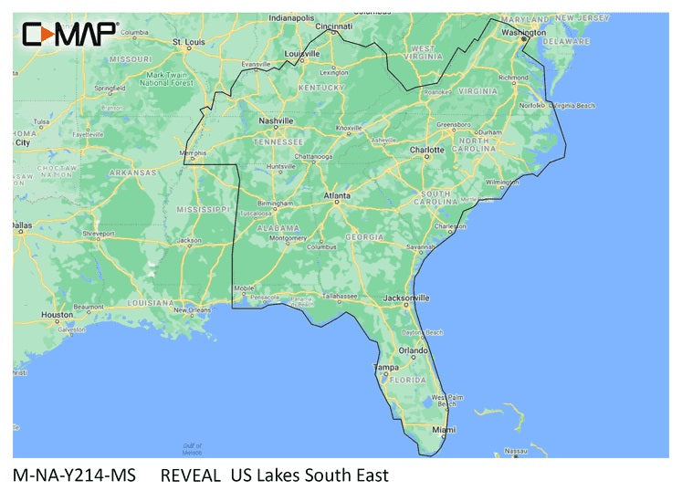 C-MAP Reveal Inland Wtron US Lakes South East