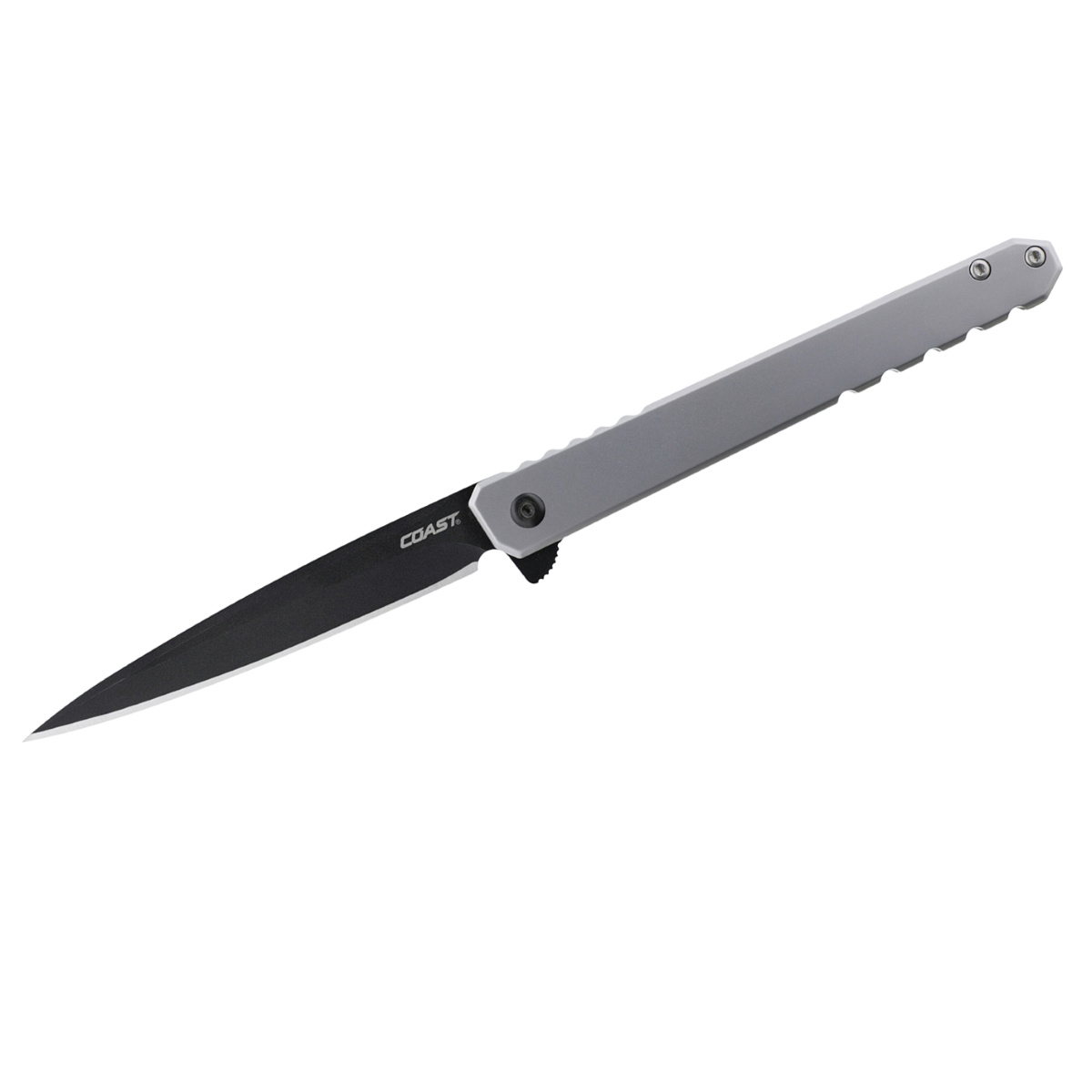 COAST Products LX534 1919 Founders Series Origin Assisted Open Titanium Nitride Coated 9Cr18Mov Drop Point Blade with Frame Lock Folding Pocket Knife - Black/Silver