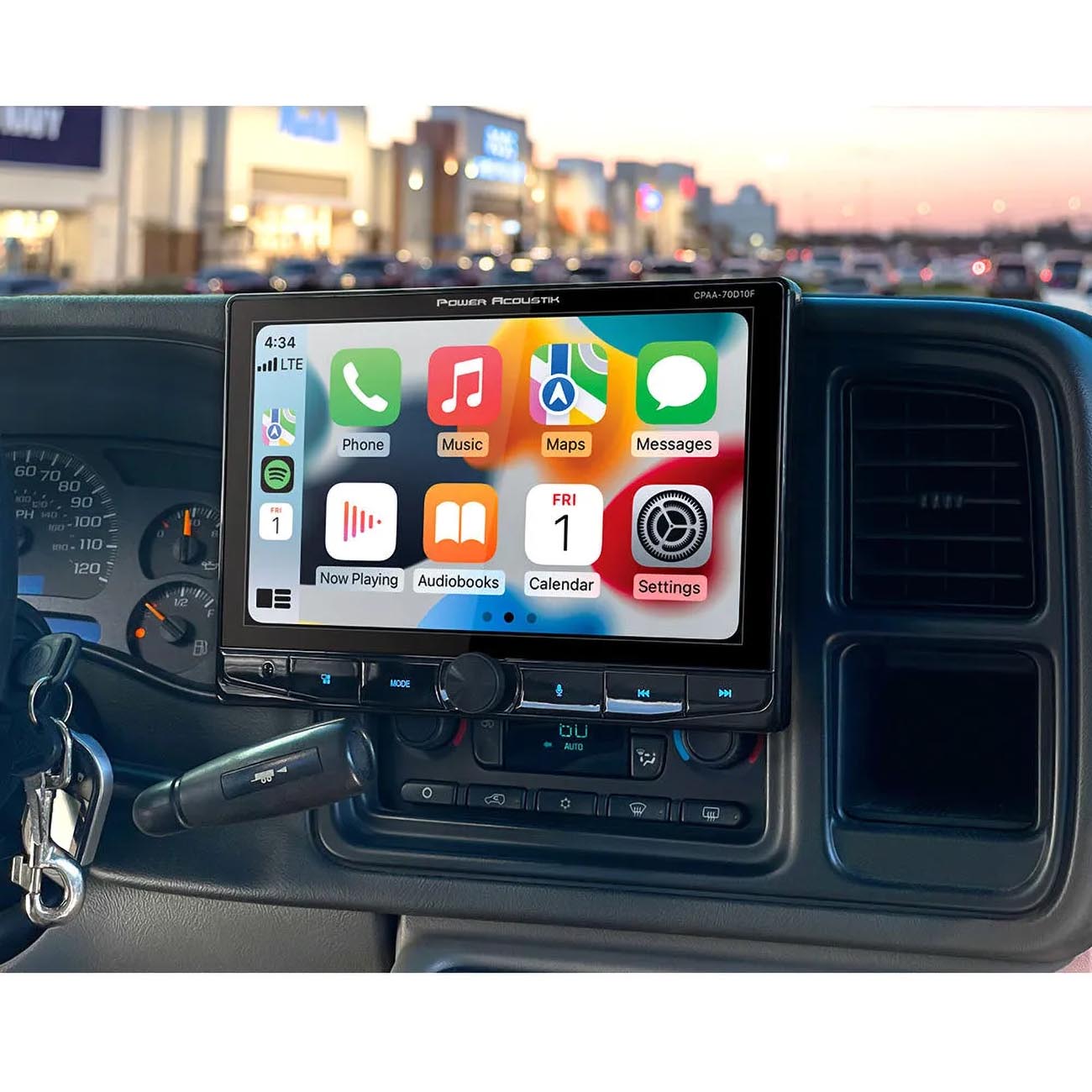 Power Acoustik 10.6" Floating  Double Din DVD with Apple Car Play & Android Auto
