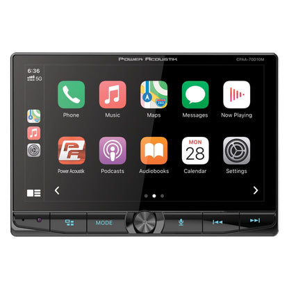 Power Acoustik 10.6″ Floating Double DIN Mechless Receiver with Apple Car Play & Android Auto Bluet
