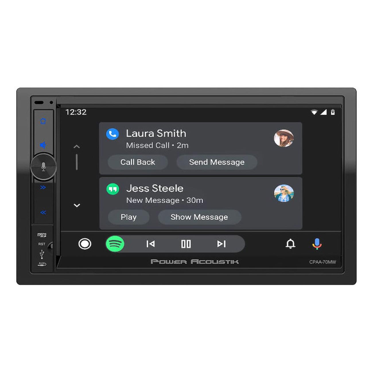 Power Acoustik 7â€ Double DIN Receiver with Wireless Apple CarPlay/Android Auto