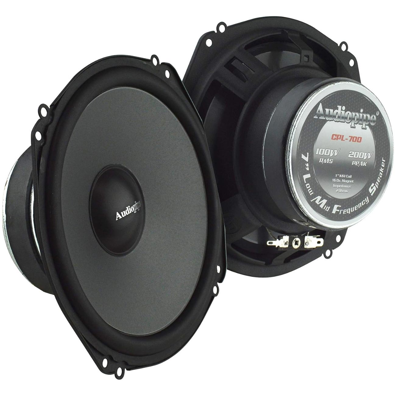 Audiopipe Shallow Mount 7â€ Low Mid Frequency Speaker (Pair)