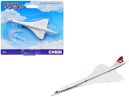 BAe/Aerospatiale Concorde Commercial Aircraft "British Airways" White "Flyin Aces" Series T&y Diecast Model by Corgi