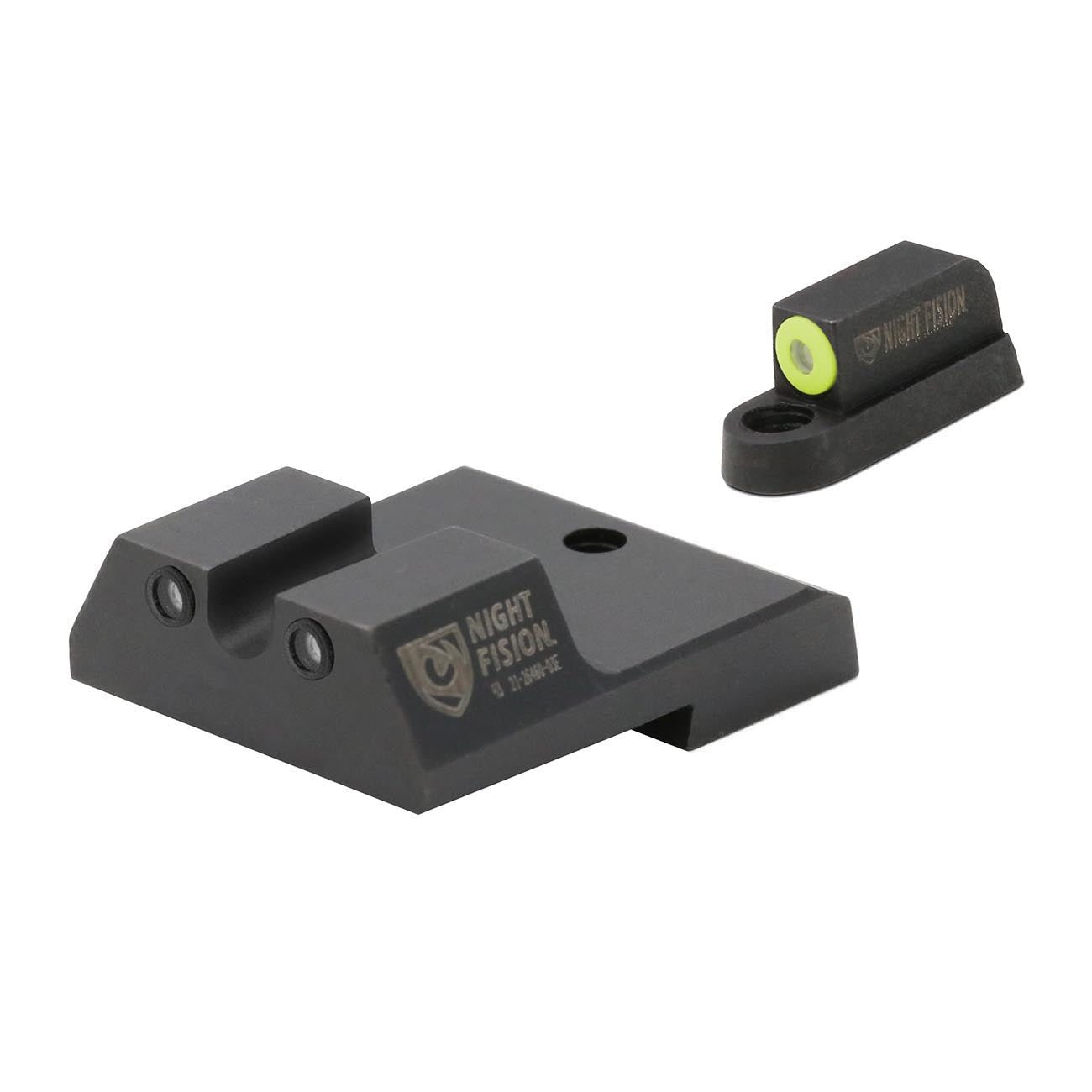 Night Fision Night Sight Set for CZ-USA P-10 C/F Yellow Front Ring/Black U-Notched Rear Rings