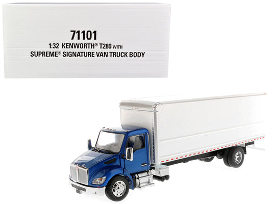 Kenworth T280 with Supreme Signature Van Truck Body Blue and White "Transport Series" 1/32 T&y Diecast Model by T&y Diecast Masters