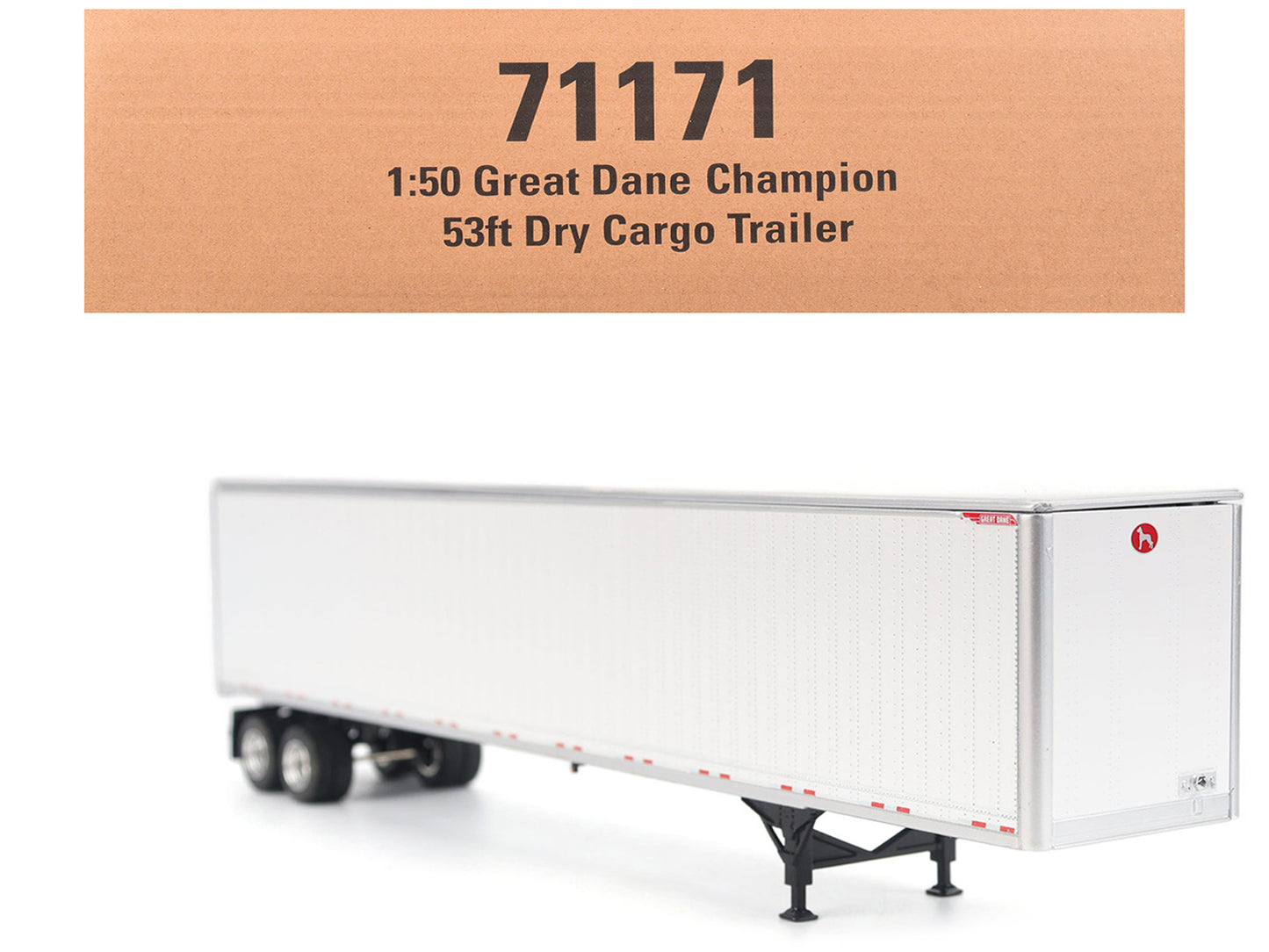 Great Dane Champion 53ft Dry Cargo Trailer White "Transport Series" 1/50 T&y Diecast Model by T&y Diecast Masters
