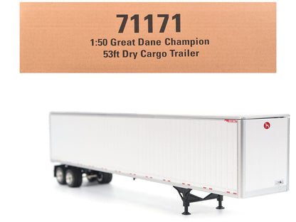 Great Dane Champion 53ft Dry Cargo Trailer White "Transport Series" 1/50 T&y Diecast Model by T&y Diecast Masters