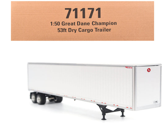 Great Dane Champion 53ft Dry Cargo Trailer White "Transport Series" 1/50 T&y Diecast Model by T&y Diecast Masters