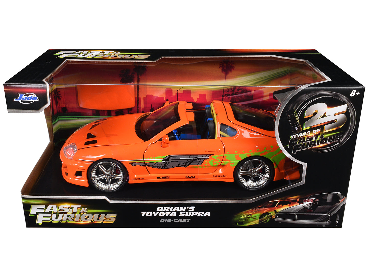 Brian's Toyota Supra Orange with Graphics "Fast & Furious 25th Anniversary" Series 1/24 Diecast Model Car by Jada <h2>Brian's Jada</h2> <p>High-quality perfect for collectors and enthusiasts. Features