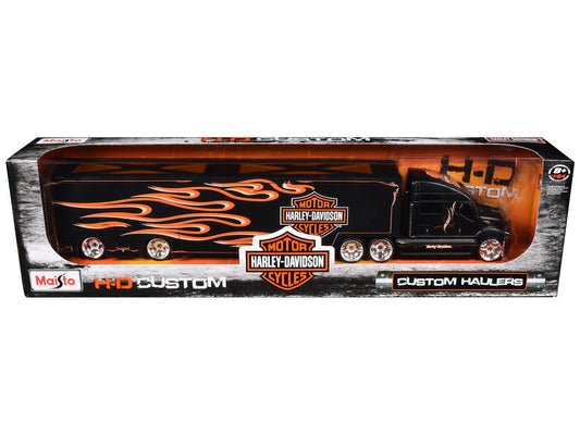 Harley Davidson Custom Hauler Trailer Black "Custom Haulers" Series 1/64 T&y Diecast Model by Maisto