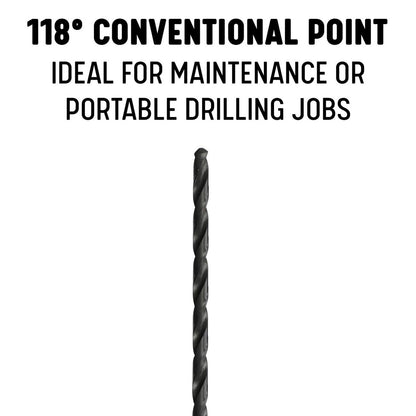 DRILL AMERICA 17/32" x 12" HSS Extra Long Drill Bit with 1/2-Shank Drill Bit