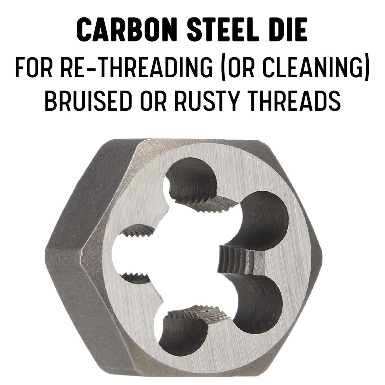 DRILL AMERICA M12 X 1.5 Carbon Steel Hex Rethreading Die