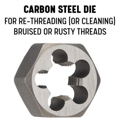 DRILL AMERICA M12 X 1.5 Carbon Steel Hex Rethreading Die