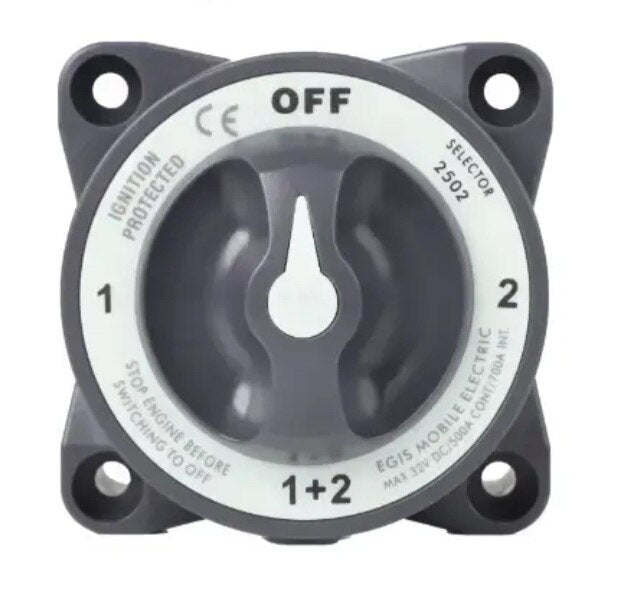 EGIS 2502 Heavy Duty-Series Wtron 600A Battery Selector Switch Off/1/Both/2