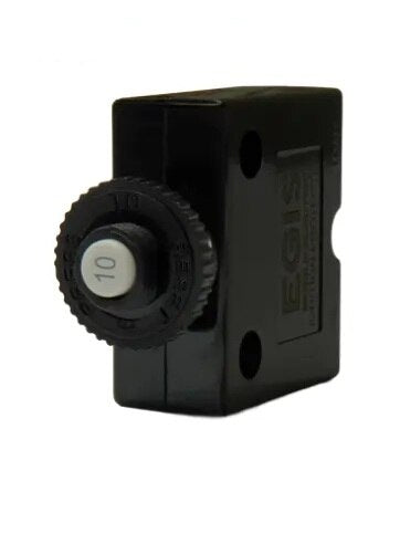 EGIS Push Button Panel Mount Circuit Breaker Spade Terminals 10 Amp Retail Pack