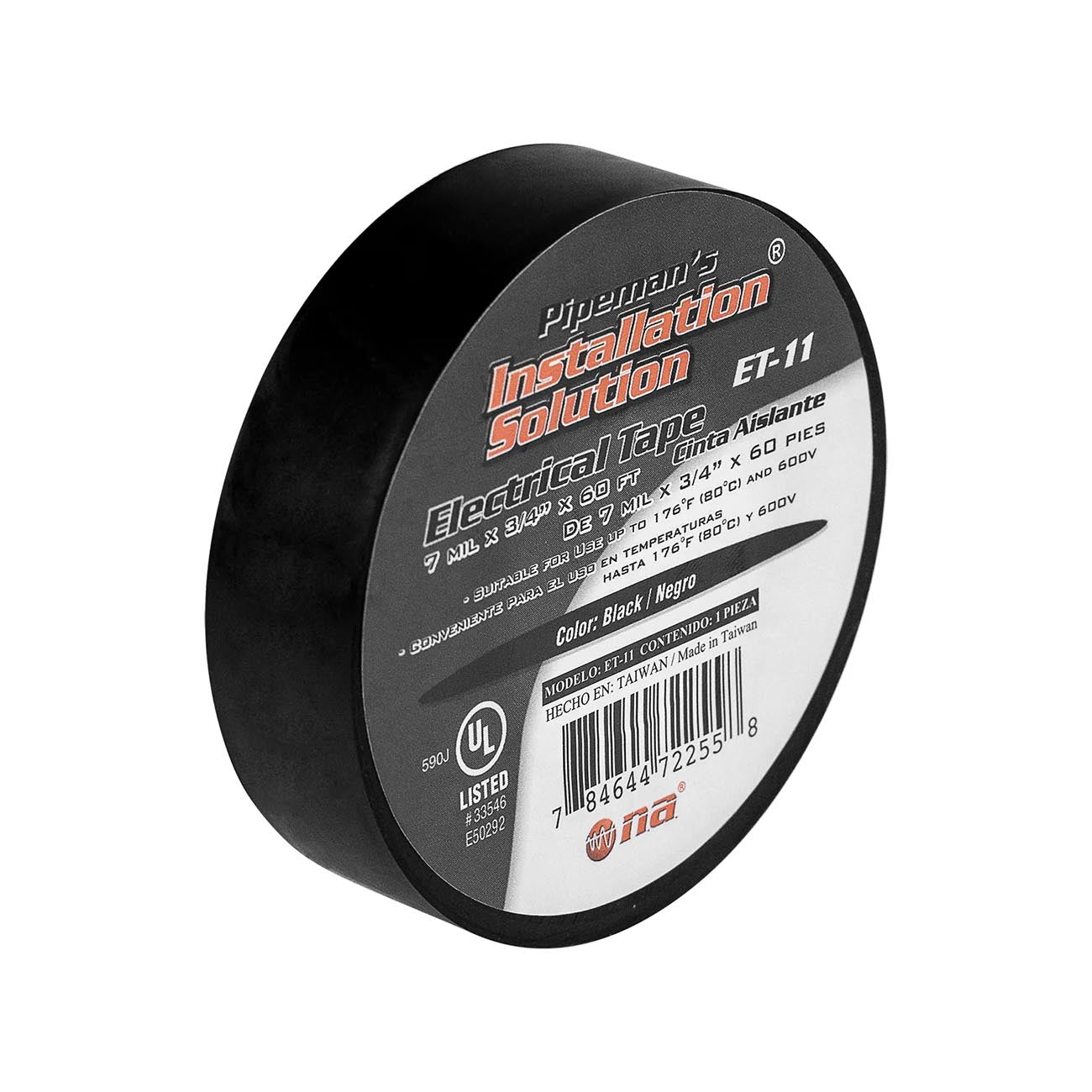Nippon Vinyl Electrical Tape 3/4" x 60 Feet Rolls - Black (10 pack)
