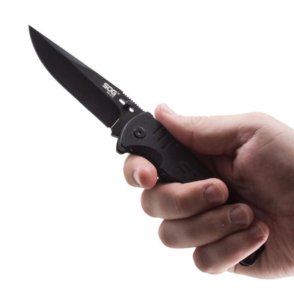 SOG Salute Clip Point Folding Knife with G10 Grips