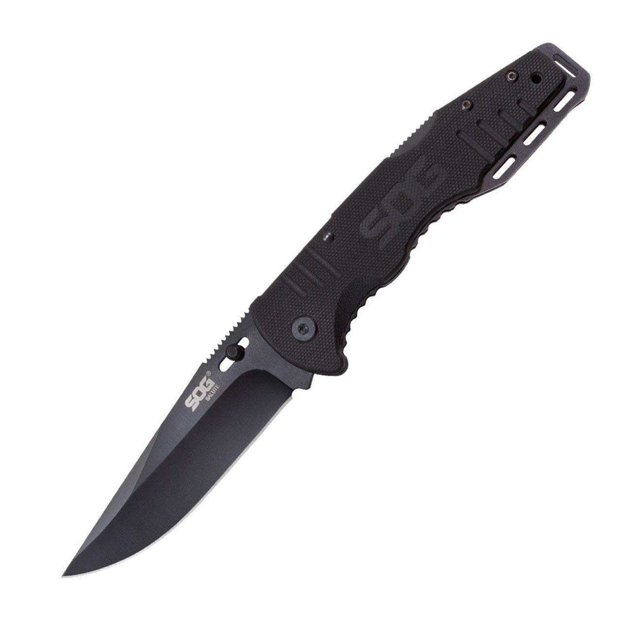 SOG Salute Clip Point Folding Knife with G10 Grips