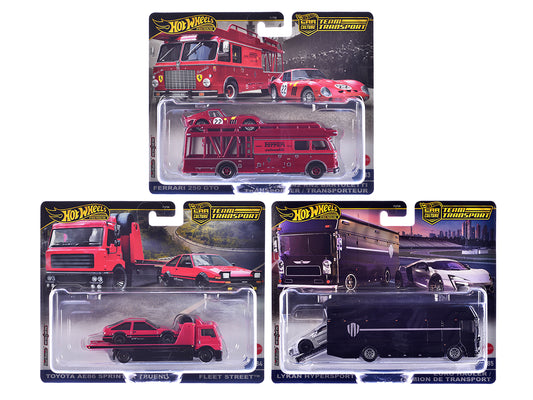 "Team Transport" 3 piece Set H 2025 "Car Culture" Series T&y Diecast Model Cars by Hot Wheels