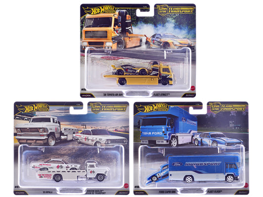 "Team Transport" 3 piece Set J 2025 "Car Culture" Series T&y Diecast Model Cars by Hot Wheels