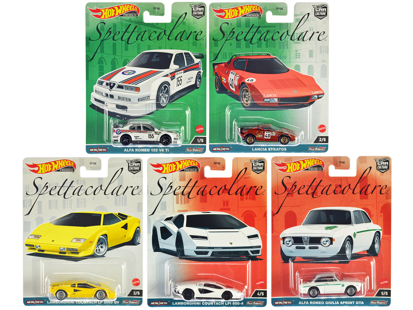 Hot Wheels "Spettacolare" 5 piece Set "Car Culture" Series Diecast Model Cars by <h2>"Spettacolare" Wheels</h2> <p>High-quality car perfect for collectors and enthusiasts. Features detailed interior e
