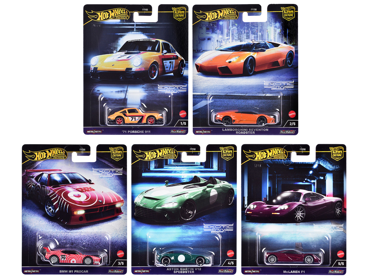Hot Wheels "Exotic Envy" 5 piece Set "Car Culture" 2024 Series G Diecast Model Cars by <h2>"Exotic Wheels</h2> <p>High-quality car perfect for collectors and enthusiasts. Features detailed interior ex