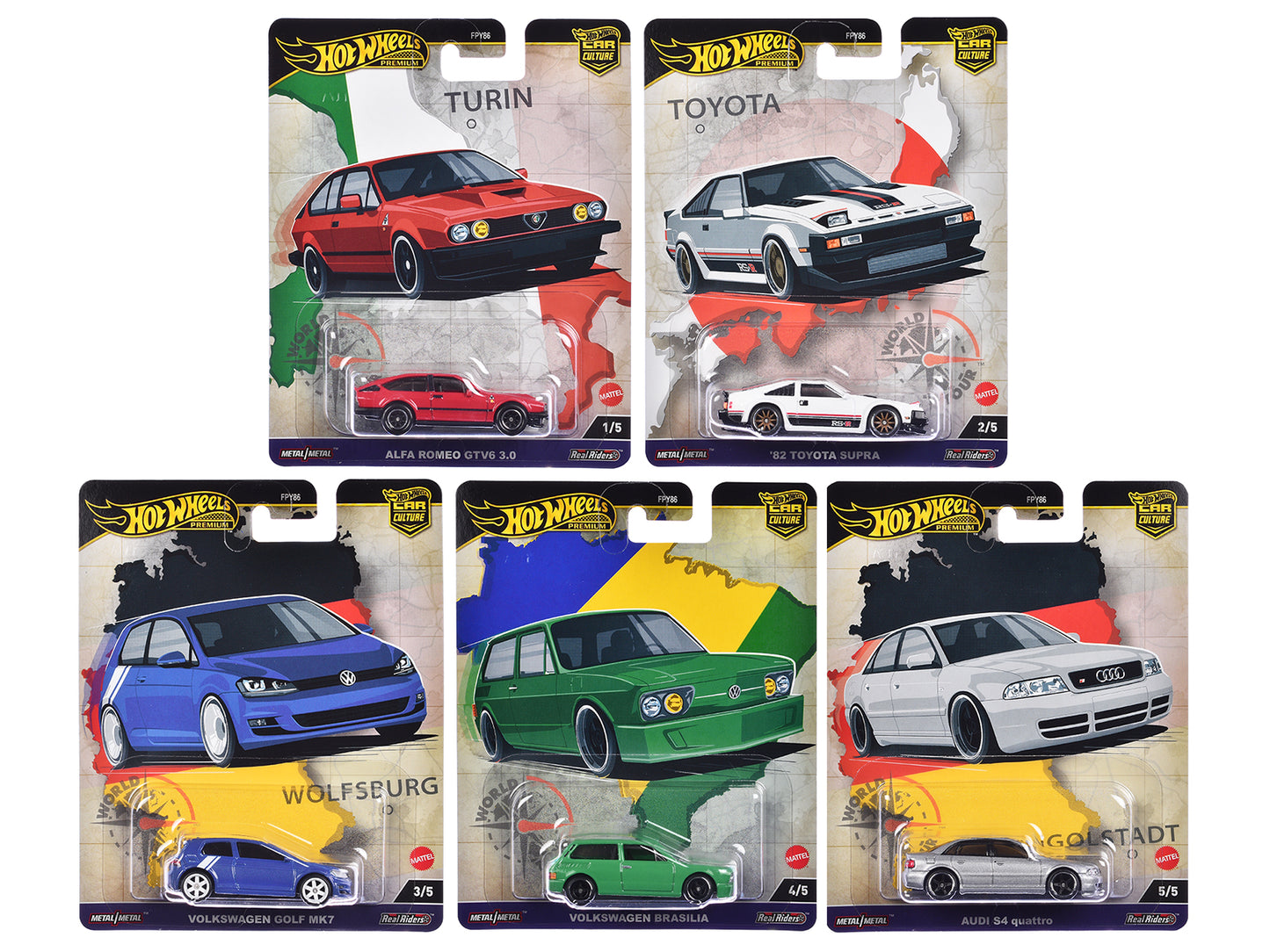 Hot Wheels "World Tour" 5 piece Set "Car Culture" 2024 Series A Diecast Model Cars by <h2>"World Wheels</h2> <p>High-quality car perfect for collectors and enthusiasts. Features detailed interior exte