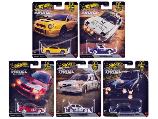 "Thrill Climbers" 5 piece Set "Car Culture 10th Anniversary" 2025 Series Q T&y Diecast Model Cars by Hot Wheels
