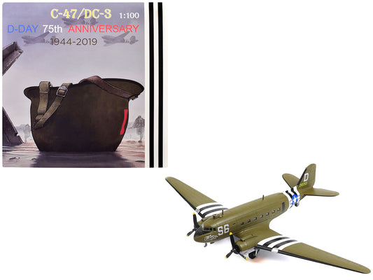 Douglas C-47 Skytrain Transport Aircraft "Night Fright 79th Troop Carrier Squadron 436th Troop Carrier Group D-Day" (1944) United States Army Air Forces 1/100 T&y Diecast Model
