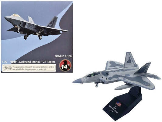 Lockheed Martin F-22A Raptor Stealth Aircraft "27th Figher Squadron 1st Operations Group Langley AFB" (2005) United States Air Force 1/100 T&y Diecast Model Airplane