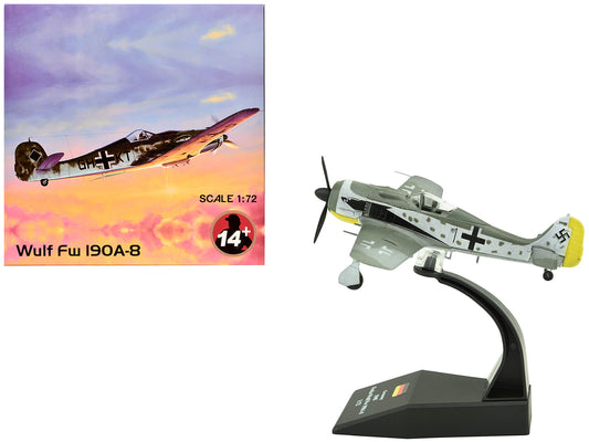 Focke-Wulf Fw 190A-8 Fighter Aircraft "98-Victory Ace Staffelkapitaen Horst Hannig I./JG 2 Triqueville France" (1943) German Luftwaffe 1/72 T&y Diecast Model Airplane