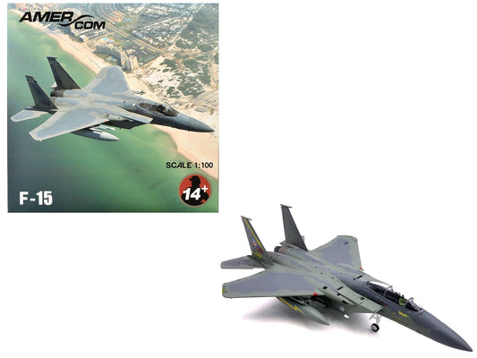 McDonnell Douglas F-15A Eagle Aircraft "Spittin Kittens 5th Fighter-Interceptor Squadron Tactical Air Command Minot AFB" (1985) United States Air Force 1/100 T&y Diecast Model Airplane